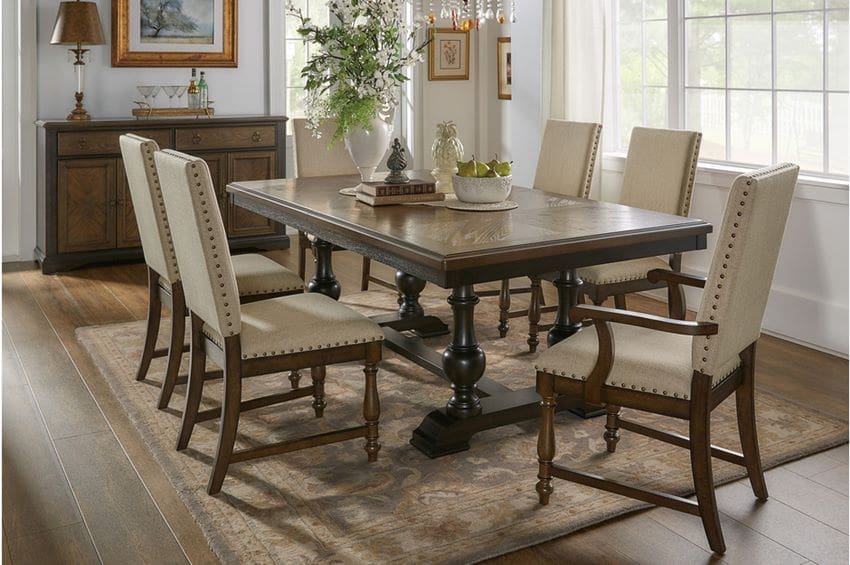 Stonington Dining Set in Two-Tone Brown
